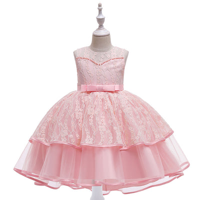 Vestido Princesa Niña con Encaje y Malla Bordada - Image 10