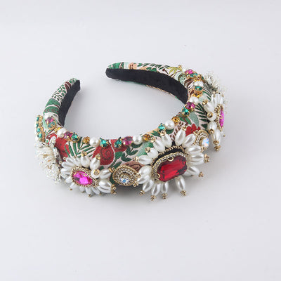 Diadema de Lujo Barroco con Perlas y Cristales Brillantes - Image 8