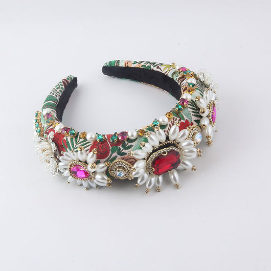 Diadema de Lujo Barroco con Perlas y Cristales Brillantes - Image 8