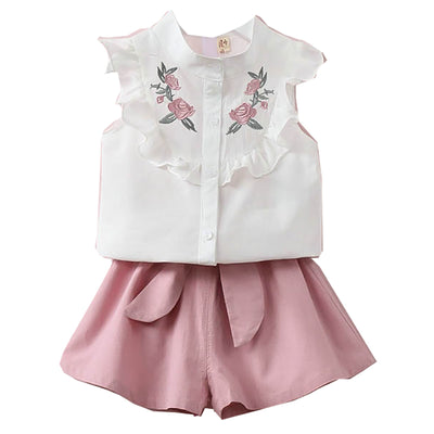 Conjunto de Chaqueta Bordada Floral y Short con Moño - Image 11
