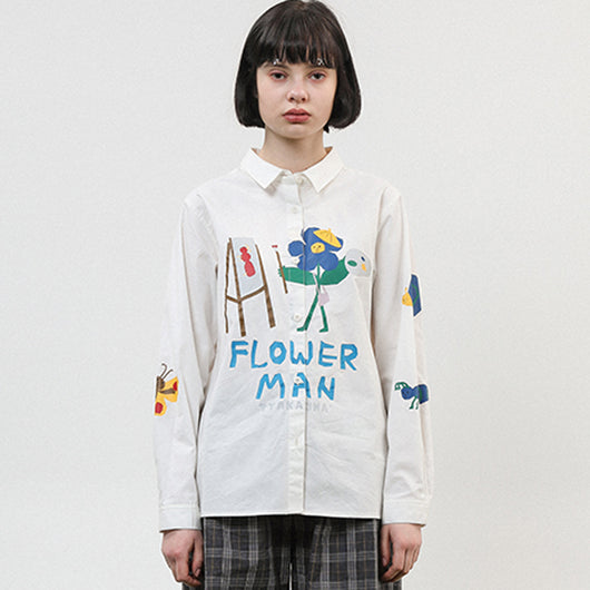 Blusa Blanca Suelta Estilo Artista Japonés para Niña y Estudiante - Image 3