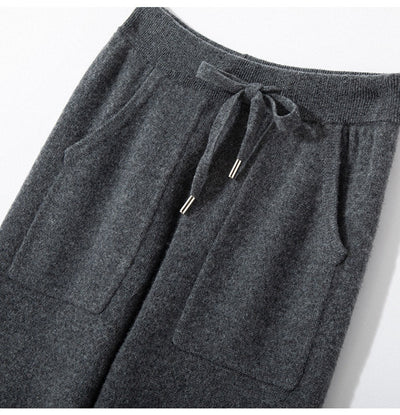 Pantalones de Punto Otoño-Invierno para Mujer, Cintura Alta Drapeado Elegante Efecto Adelgazante - Image 22