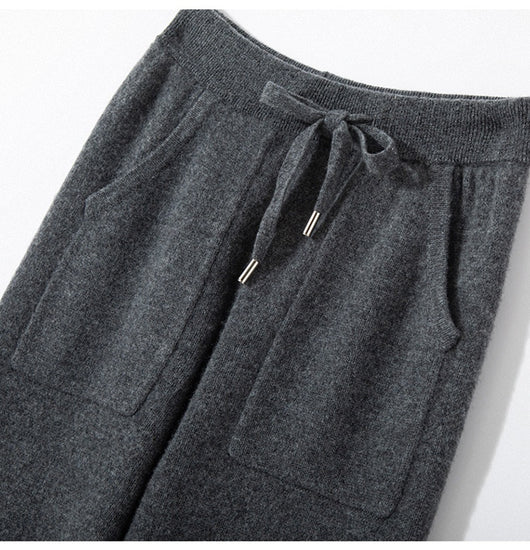 Pantalones de Punto Otoño-Invierno para Mujer, Cintura Alta Drapeado Elegante Efecto Adelgazante - Image 22