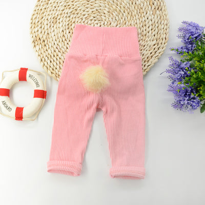 Pantalones de Algodón Liso Cintura Alta para Bebé - Image 6