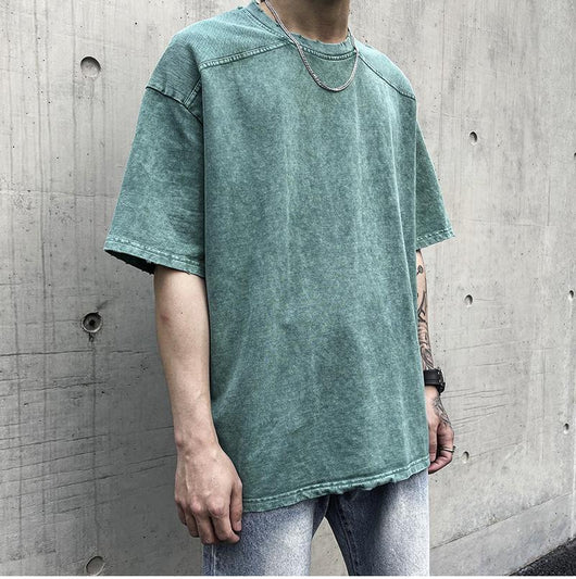 Camiseta Suelta de Color Liso con Manga Cinco Puntos - Image 17