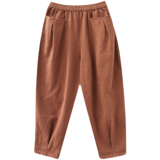 Pantalones Harem Cómodos de Colores Sólidos - Estilo Versátil para Mujer - Image 8