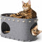 Casa Cueva para Gatos con Túnel Plegable y Resistente a Arañazos