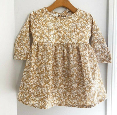 Vestido Floral de Manga Larga para Niñas - Diseño Encantador