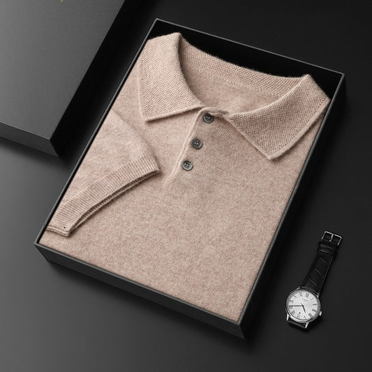 Polo Camiseta de Cachemira con Mangas a la Altura del Codo