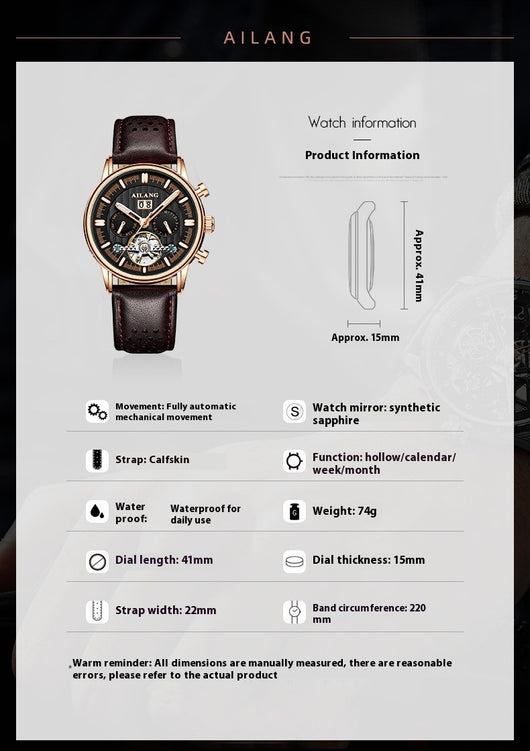 Reloj Automático Tourbillon Multifunción para Hombre - Image 31