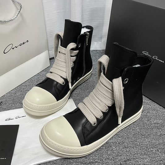 Botas Altas de Cuero Unisex - Sneakers Deportivos para Parejas Tallas Grandes