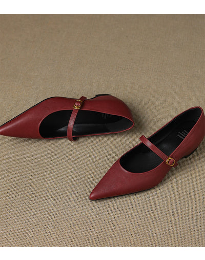 Pumps Retro Francés Punta Fina de Piel de Oveja para Mujer - Image 16