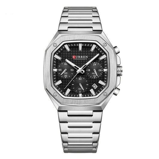 Reloj de Negocios Acero Inoxidable con Calendario de Seis Pines - Image 4