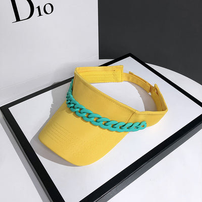 Gorra de Red Vacía con Cadena Dorada - Protección Solar Estilo Verano