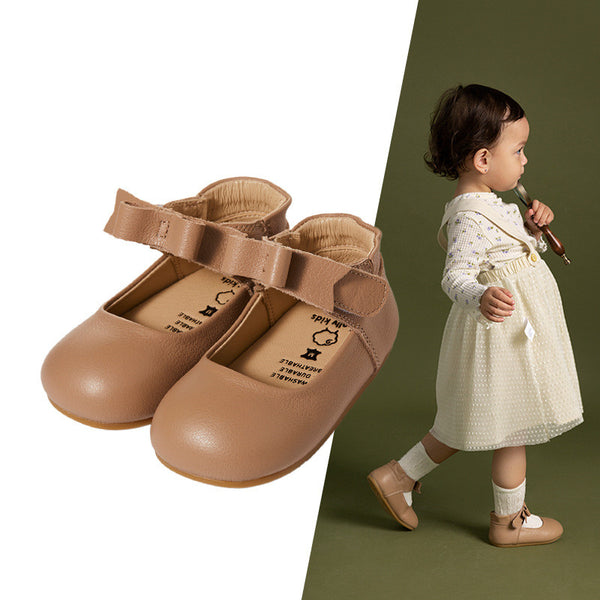Zapatos de Cuero para Bebé y Niña - Suela Blanda Princesa