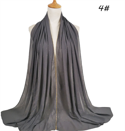 Pañuelo de Gasa Perla con Cuentas 70x180cm - Elegancia Versátil - Image 6