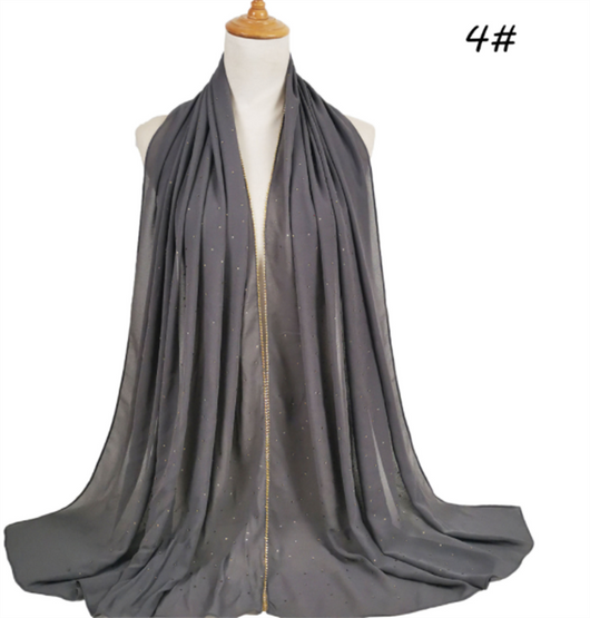 Pañuelo de Gasa Perla con Cuentas 70x180cm - Elegancia Versátil - Image 6