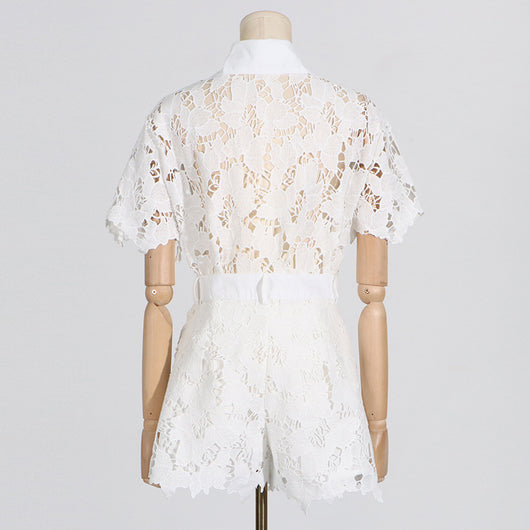 Conjunto de Dos Piezas: Blusa Tipo Solapa y Shorts Casuales para Mujer - Image 19