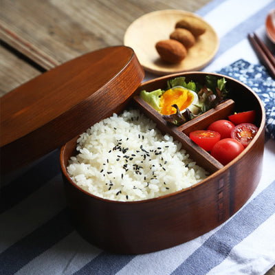 Caja de Almuerzo Ovalada de Madera para Sushi y Comida Creativa - Image 5