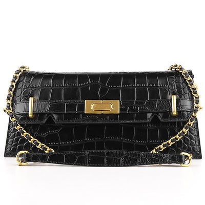Bolso Bandolera de Cuero Genuino con Cadena - Diseño Minimalista - Image 4
