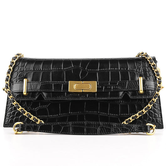 Bolso Bandolera de Cuero Genuino con Cadena - Diseño Minimalista - Image 4