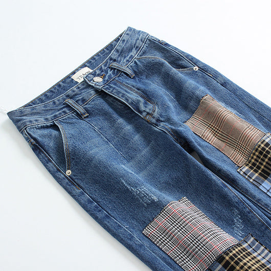 Pantalón Ancho de Cintura Alta con Detalles de Costuras y Rotos Irregulares - Image 5
