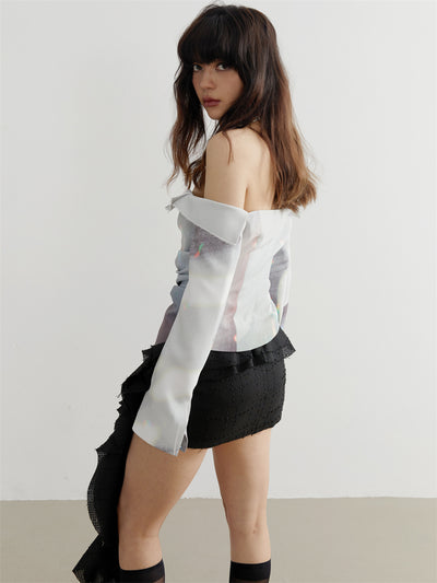 Blusa Diseñadora para Mujer con Estampado de Luz y Sombra - Image 7