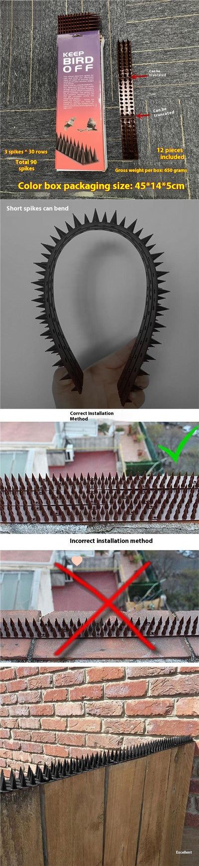 Protector Anti-gatos y Palomas para Cercas, Balcones y Techos con Púas de Seguridad - Image 7
