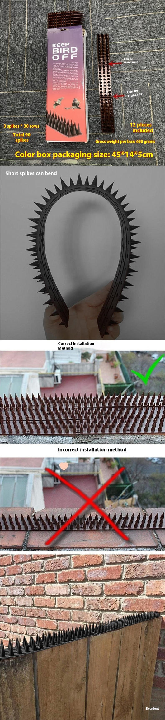 Protector Anti-gatos y Palomas para Cercas, Balcones y Techos con Púas de Seguridad - Image 7