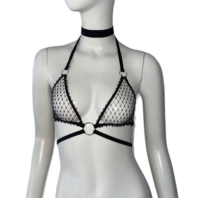 Top Bandage Strass Fishnet - Elegancia y Brillo - Image 2