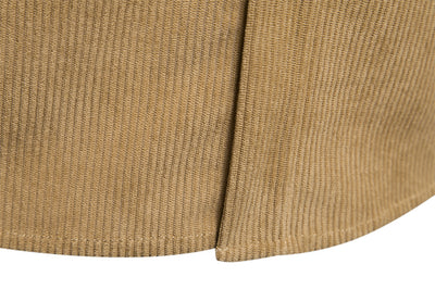 Camisa Slim Fit de Pana Manga Larga Colores Sólidos para Hombre - Image 13
