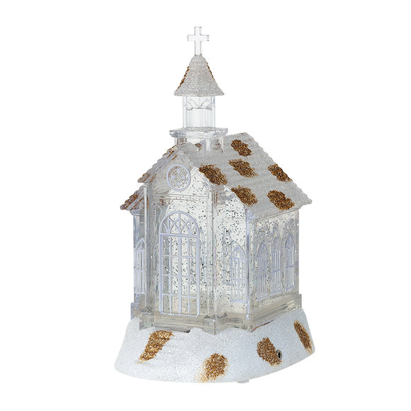 Caja de Música Navideña con Casa de Cristal y Ornamento Decorativo