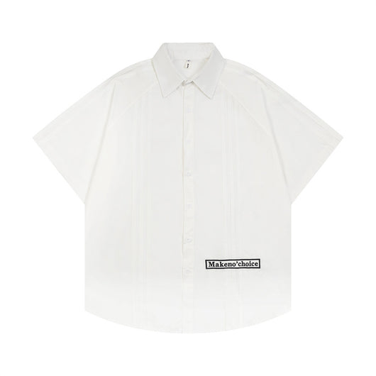 Camisa de Rayas Patchwork Manga Corta para Hombre - Image 18