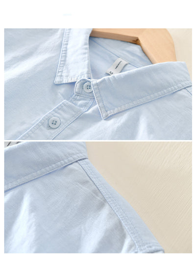 Camisa Casual de Algodón y Lino para Hombre - Manga Larga Clásica - Image 7