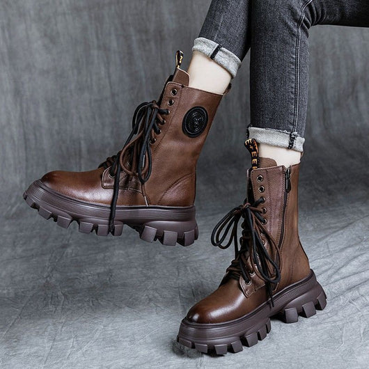 Botas Cortas Estilo Británico para Mujer - Caña Media Otoño - Image 10