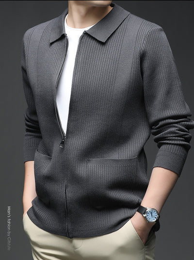 Cardigan Tejido con Cierre para Hombre - Abrigo Casual Elegante - Image 13
