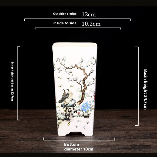 Maceta Cuadrada de Cerámica Esmaltada Púrpura con Diseño Moderno para Plantas - Image 8
