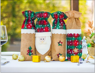 Bolsa Decorativa para Botella de Vino Navideña Roja - Image 17