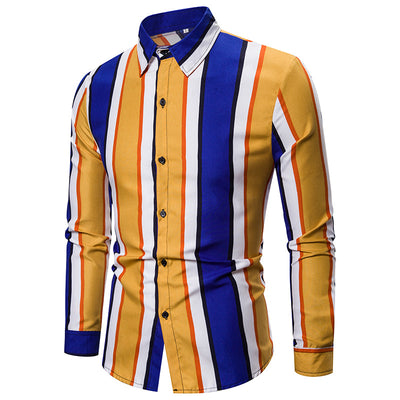 Camisa de Playa Entallada a Rayas con Mangas Largas - Estilo Británico - Image 2