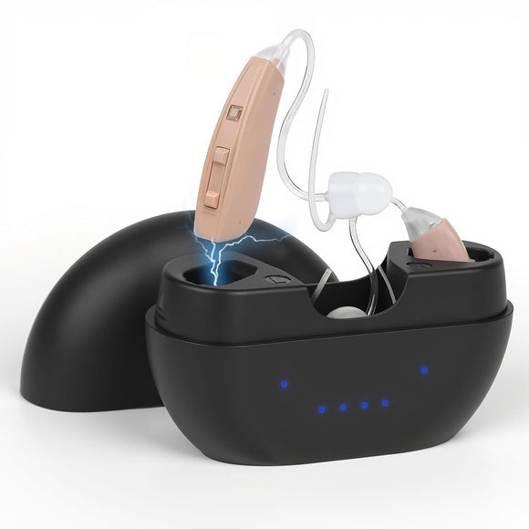 Audífono Digital BTE R40 Recargable - Amplificador de Sonido para Pérdida Auditiva Severa