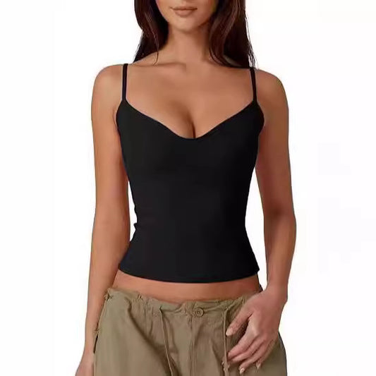 Top Corto de Seda Láctea para Mujer - Camiseta Tipo Bralette - Image 2