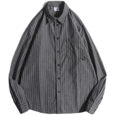 Camisa Universitaria Retro Otoño Manga Larga Oversized - Image 4