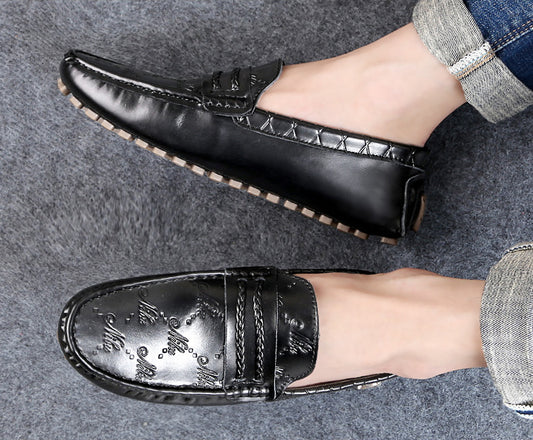 Mocasines de Cuero Auténtico Talla Grande para Conducir Hombre