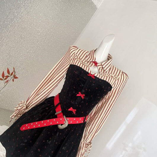 Vestido Bodycon Y2K Polka Dot con Paneles de Terciopelo - Image 11