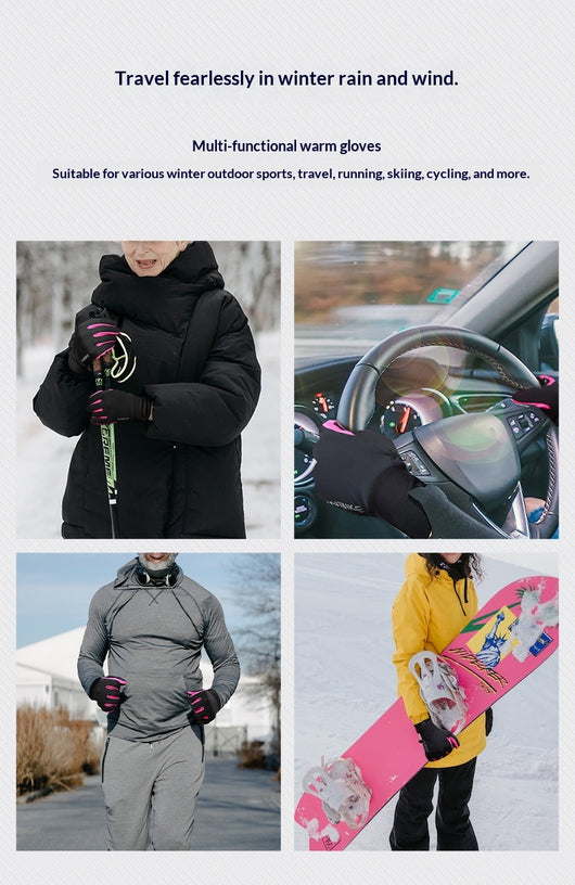 Guantes de Ciclismo con Forro Polar, Cálidos y Compatibles con Pantalla Táctil - Image 9