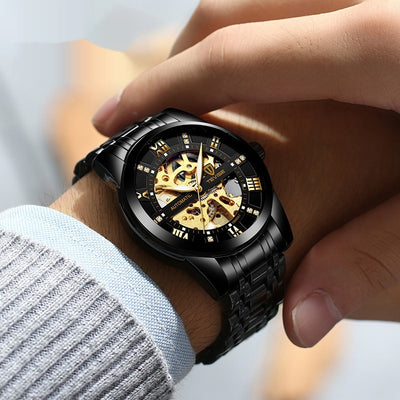 Reloj Mecánico con Pulsera de Acero Calado