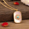 Stone Bead Pendant Women Paved Sun Flower Rosado Shell Necklace