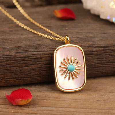 Colgante de Piedra con Girasol Pavé para Mujer - Image 4