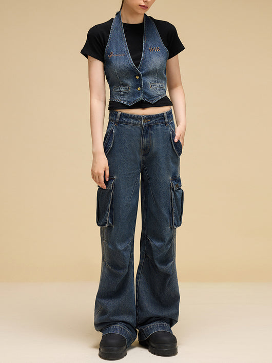 Overol Denim Ancho Estilo Industrial - Image 4