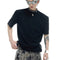 Blusa Modal con Cuello de Perlas y Strass - Manga Corta
